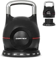 CORTEX 7-in-1 RevoLock Quick Adjust 2kg - 20kg Kettlebell Revolutionary Fast Twist-Lock System for Easy Weight Adjustments Ergonomic Grip Handles Superior Locking Mechanism User Friendly Steel Weights