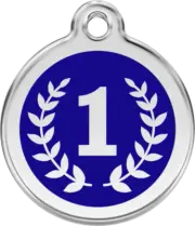 Red Dingo Winner Dark Blue Tag - Lifetime Guarantee - Cat, Dog, Pet ID Tag Engra