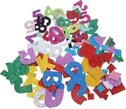 SOPOTUTU Set of 3 Gold Powder Letter Stickers Sequin Glitter Letters for Bulletin Board Full Alphabet Numbers Easy to Apply for Boys and Girls' Education