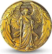 The Archangel Saint Michael Challenge Coin for Christian Protection and Strength (Single Coin)