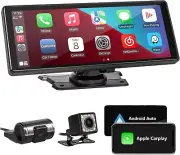 ACTASIAN 10.26 Inch Wireless Apple Carplay Android Auto Stereo HD Dashcam Mirror