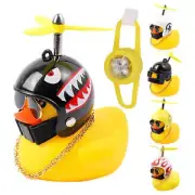 Rubber Yellow Duck Car Ornaments Helmet Duck Shape Bike Handlebar Bell w/ Light