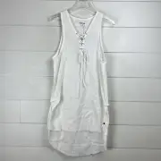 NEW ONE TEASPOON TAHITIAN PEARL DRESS VANILLA MUSLIN LACE UP WOMEN Medium Sheer