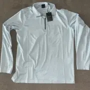 Dunning Golf Mens Blue Long Sleeve 1/4 Zip Pull-over Shirt Small