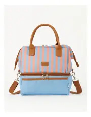 [Vue] Double Layer Lunch Bag in Pink Stripe