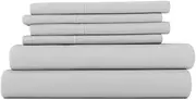 1000 Thread Count Egyptian Cotton Sheets King Bed Size 1000TC 4 Pc Luxury Sheets Set Long Staple 100% Cotton King Sheet Set Bedding 15" Deep Pocket,Hotel Quality King Sheets Light Grey Solid