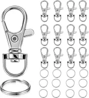 Keychain Key Chain Rings Clips Bulk(60Pcss, Medium), Silver Swivel Lanyard Snap