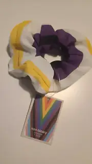 Non-Binary Pride Flag Target Hair Wrist Scrunchie - 2022 LGBTQ New With Tag