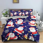 v3173 Bed Sheets Super Bed Duvet Doona Cover Set Christmas Bed Sheets IU3173