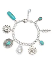 Aqua x Ava Phillippe Ava Mixed Stone Celestial Charm Bracelet - Exclusive