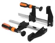 WEN 10206F2 Quick-Adjust 6-Inch Steel Bar Clamps with 2.5-Inch Throat (Two-Pack)