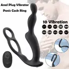 Ring Licking Cock Wearable Vibrator Plug Bead Stimulator Thrusting Sex Toy