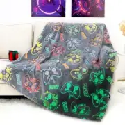 Glow in The Dark Game Throw Size 50" x 60" (130 x 150 cm) Glow Game Blanket