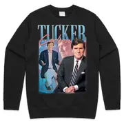Tucker Carlson Homage Jumper Sweater Sweatshirt TV News Fox Gift Unisex CrewneckHoodie