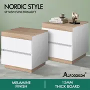 ALFORDSON 2x Bedside Table Nightstand Storage Side End Cabinet Drawers Wood
