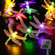 Outdoor Solar String Light Solar LED Fairy String Lights 6.5m Dragonfly 30LEDs Warm White Colorful White 8 Mode Outdoor Waterproof Wedding Patio Garden House D