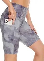 [Custer's Night] High Waist Out Pocket Yoga Short Tummy Control Workout Running 4 Way Stretch Yoga Leggings