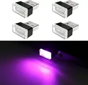Pincuttee 4PCS USB LED Light for Car,Mini USB LED Light,USB LED Atmosphere Lamp Light,Universal USB LED Light for Car Interior(Purple,4PC)