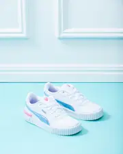 [Puma] Puma Girls' Carina Bouncy Sky Shoes in Puma White/Lavender Alert Size 03 03 Puma White/Lavender Alert