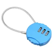 Small Combination Lock 3 Digit Luggage Padlock with 4.7 Inch Wire Blue