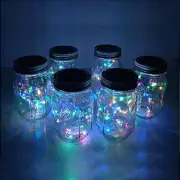 Decorman Solar Mason Jar Lid Lights, 6 Pack 20 LED Waterproof String Fairy St...