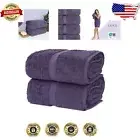 Sumptuous Large Cotton Bath Sheets Set in Plum - 35''x70'' - OEKO-TEX Certified