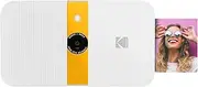 Kodak Smile Instant Print Digital Camera – Slide-Open 10MP Camera w/2x3 ZINK Printer (White/Yellow)