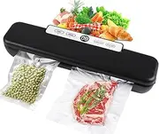 Vacuum Sealer Machine Food Vacuum Sealers for Sous Vide Cooking, 5-in-1 Easy Options, Food Preservation with Vacuum Bags-Black