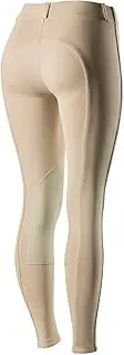 [HORZE] 34" Ella Womens Pull ON Knee Patch Breeches Soft Slightly Stretchy TAN