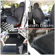 MITSUBISHI L200 2014 FRONT SEAT COVERS & CUSTOM TRUNK LINER BLACK 151 257