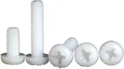 10/20/50PCS M3 M4 M5 M6 M8 Metric Threaded White Nylon Plastic Phillips Pan Head Cross Round Screw Bolt Length 4mm-60mm(35mm,M5(20PCS))