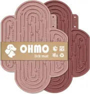 OHMO-Cactus Lick Mat for Dogs and Cats(2 Pack) Easy to Medium, Mars+Coral