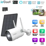 2K Solar Battery Powered Security Camera Wifi Outdoor Home System Wireless Audio