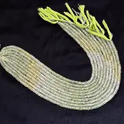 [Jaipur Gems Mart] Prehnite Gemstone Multi 4mm 5mm Faceted Heishi Rondelle Beads | 14inch Strand | Natural Green Prehnite Semi Precious Gemstone Disc/Coin Beads