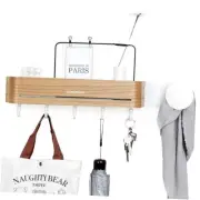 Wall Mounted Coat Rack with Shelf,Shelf with Hooks,Key and Mail Holder Wall