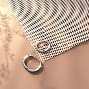 Solid 925 Sterling Silver Classic Huggie Earrings 8mm Silver