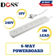 6 WAY POWERBOARD WHITE WITH ROUNDED EDGE DESIGNED DOSS