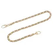 24" Purse Chain Strap with Buckles for Shoulder (Khaki + Gold)