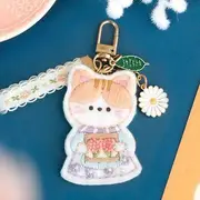 Animal Keyring DIY Embroidery Kit (various designs) (Chinese instruction only) 01 - Cat - White & Blue & Purple - One Size