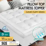 STARRY EUCALYPT Mattress Topper Pillowtop Mesh Bedding Mat Cover 11cm Double