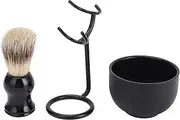 Shaving Soap Bowl Stand Brush Set Mens Grooming Kit Premium 3 in 1 Shaving Brush with Fine Synthetic Bristles for Barbershop Home Salon Travel Beard Care Accessories
