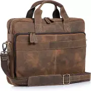 16 Inch Leather Briefcases Laptop Messenger Bags for Men and Women Satchel Bag