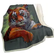 Wild Animal Art Drawings Tiger Sketch Throw Blanket