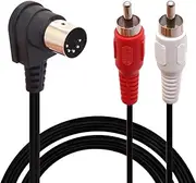 [GLHONG] Din 5 Pin to RCA Cable, 90 Degree Right Angle 5 Pin Din Plugs Male to 2 RCA Male Professional Grade Audio Cable for Bang & Olufsen, Naim, Quad, Stereo Systems (50 cm)