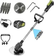 88TV Lawn Mower Electric Grass Trimmer Lithium-Ion Cordless Weed Brush Cutter Kit Pruning Cutter Garden Tools with Replace Blade,18800H Battery 2 (Color : 18800h Battery 1)