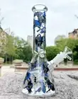10" Anime Sticker Glass Bong Perc Smoking Water Pipe Pyrex Hookah Halloween