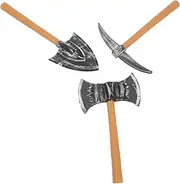 Milisten 3Pcs Dwarf Costume Props Foam Spade Cleaver for Halloween Carnival and Stage Performances Realistic Design Safe Materials Complete Accessory for Themed Parties