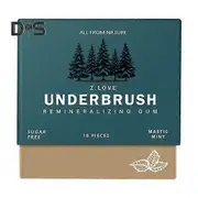 1/4 Boxes Underbrush Remineralizing Chewing Gum Organic Mastic Peppermint Sugar-Free Long Lasting Refreshing Breath Teeth Cleaning Oral Health green A