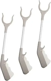 3pcs Trash Tongs Manual Rubbish Grabber Long Trash Picker Garbage Clamp Garbage Handheld Picker Quick Clamps Litter Grab Tool Grabber Tool Heavy Duty Beige Abs
