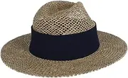 [CTM] Unisex Twisted Straw Fedora with Shapeable Brim and Hatband